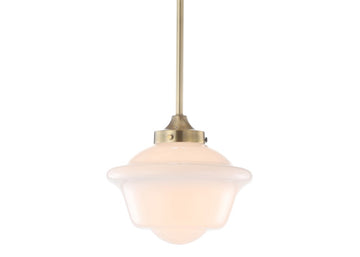 Kurtz School House Adjustable Drop Metal/Glass LED Pendant